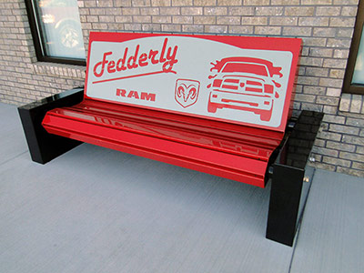 commercial advertising indoor outdoor benches